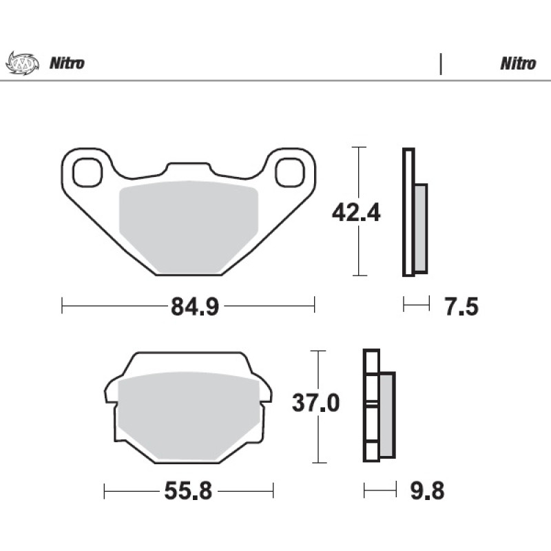 Moto Master Moto-Master Brakepads Kawasaki: rear KLR650 1989-2003 Husaberg all models <199
