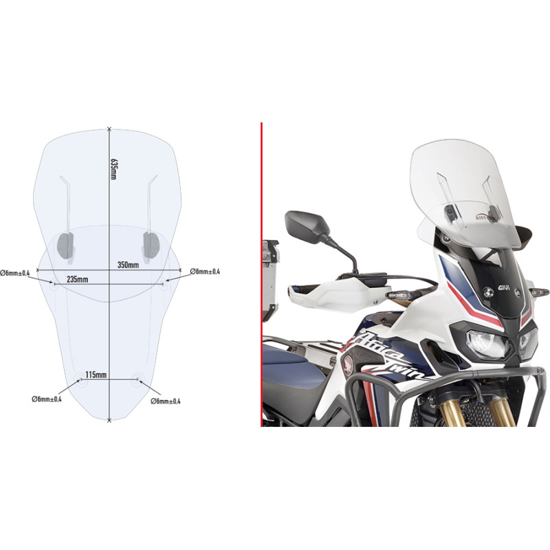 Givi Specific sliding wind-screen for Honda CRF1000L Africa Twin (16)