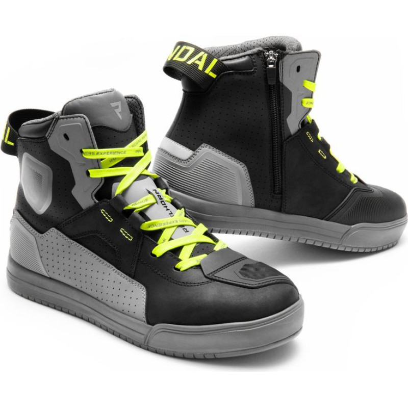 Rebelhorn VANDAL 2 GREY FLUO YELLOW MOTORCYCLE BOOTS