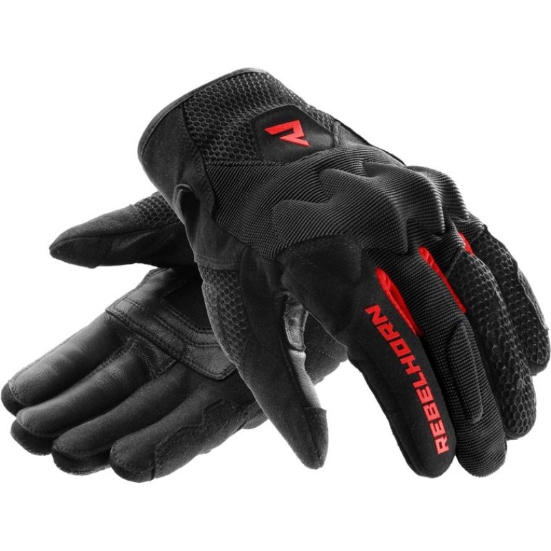 Rebelhorn CORE BLACK RED MOTORCYCLE GLOVES