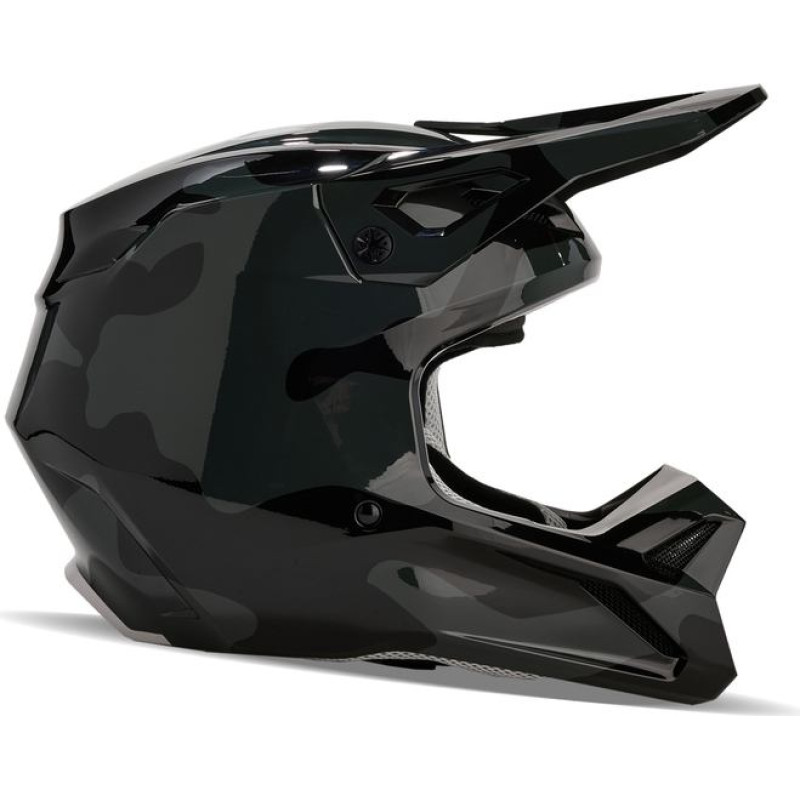 FOX YTH V1 BNKR HELMET BLACK CAMO
