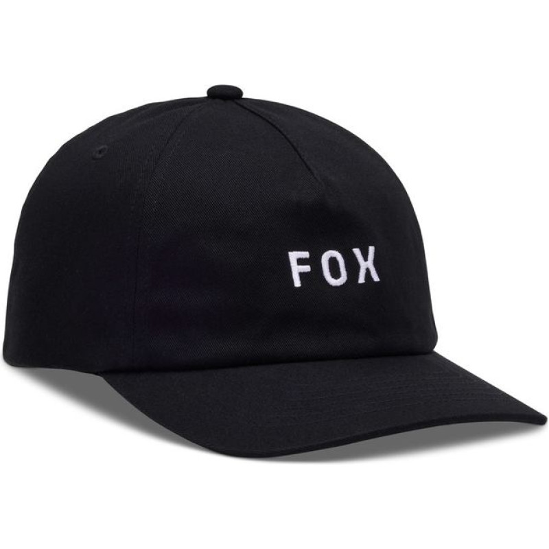 FOX WORDMARK ADJUSTABLE BLACK/WHITE CAP WITH VISOR