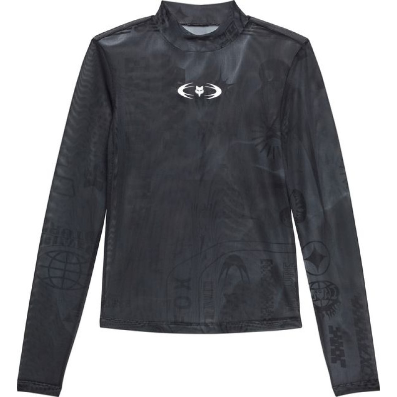 FOX LONG-SLEEVED T-SHIRT FOX LADY IMAGE COSMO TOP DARK SHADOW