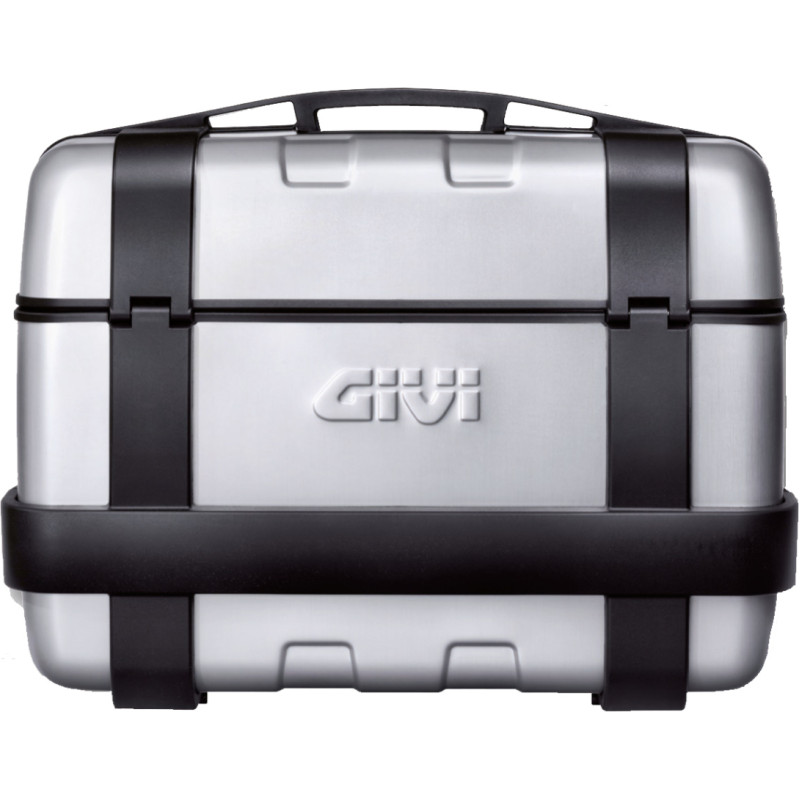Givi 46 litre top-case black with aluminium finish with top opening