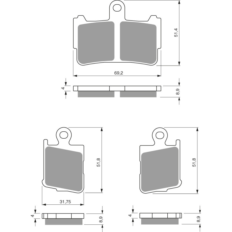 Goldfren Brake Pads 298 Ceramic Carbon AD