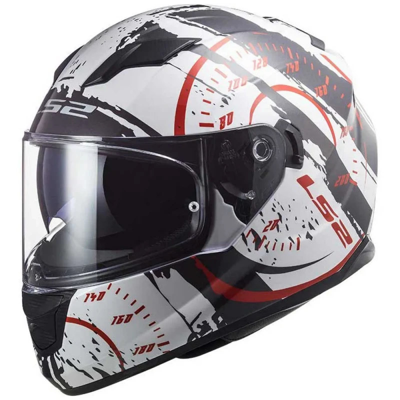 LS2 aizsargķivere FF320 STREAM EVO GLOSS WHITE BLACK RED M